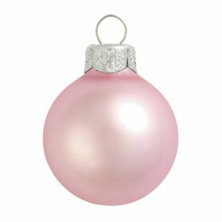 An image of Whitehurst Pale Pink Matte Glass Ornament - 1.5 in - Box of 20