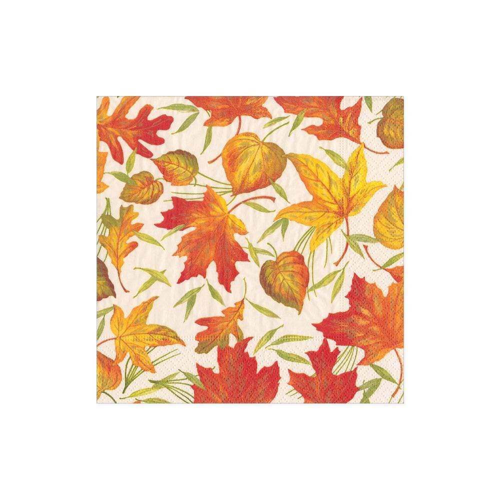 Caspari Woodland Leaves Cocktail Napkin