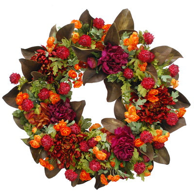 Winward Peony Autumn And Mum Wreath