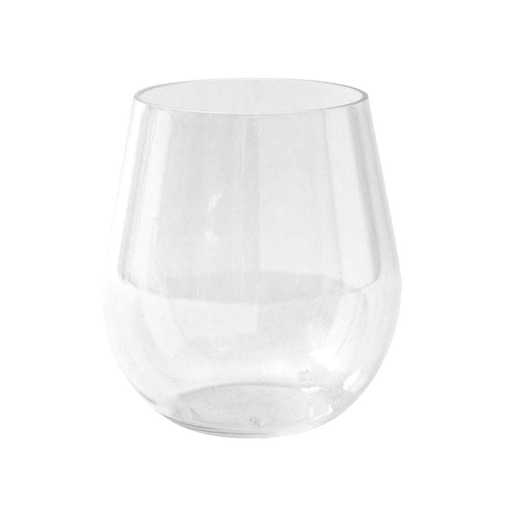 Caspari Acrylic Stemless Clear Wine Glass
