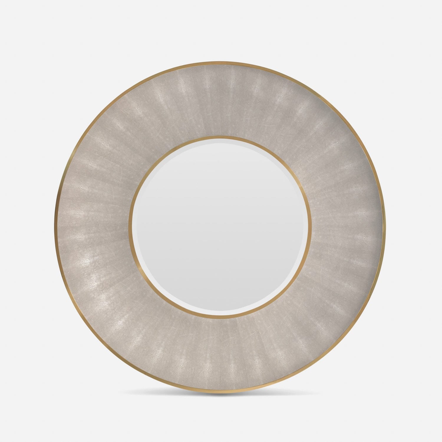Made Goods Armond Mirror in Sand Faux Shagreen with Brass Finish