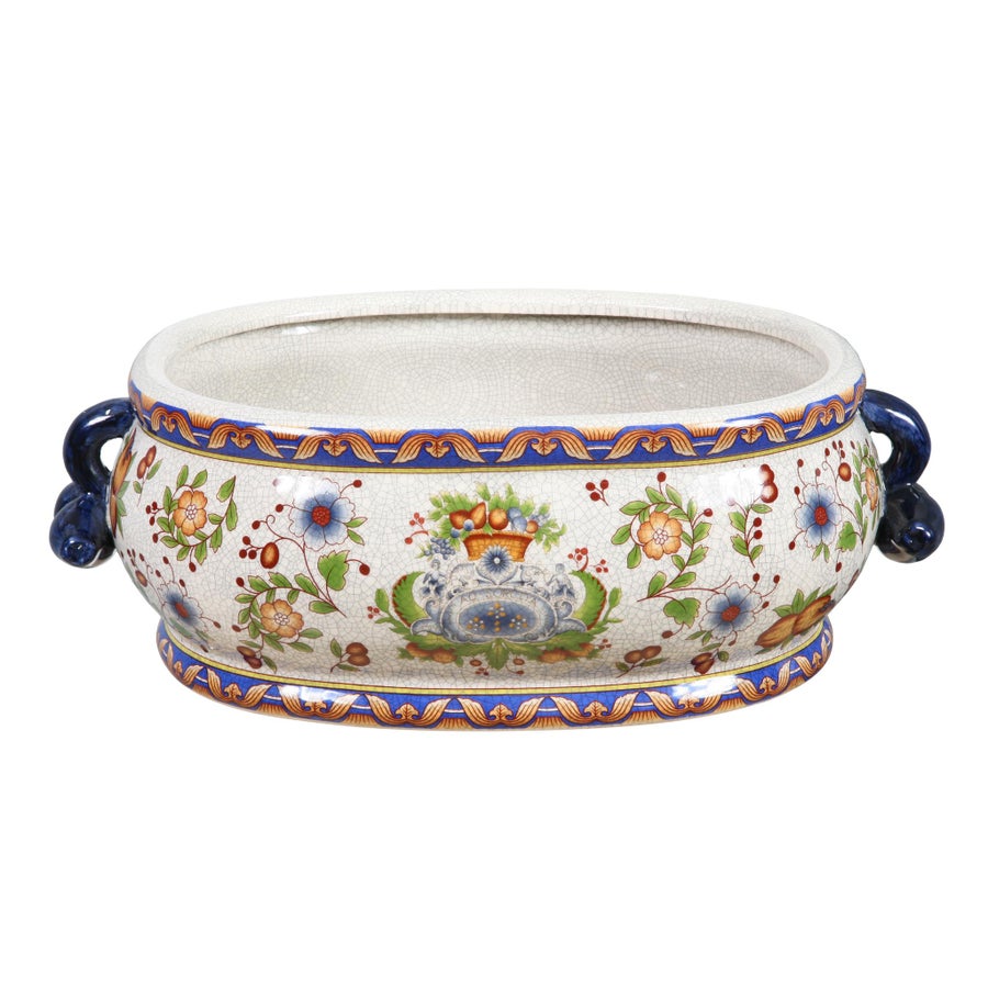 Winward Tuscan Floral Oval Cache Pot
