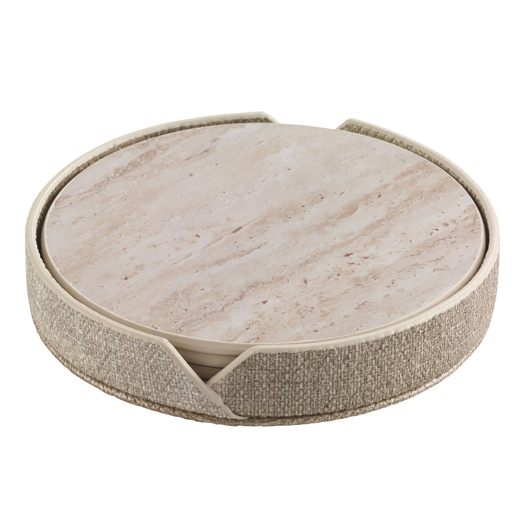 An image of Bodrum Pietra Coaster Set - Beige