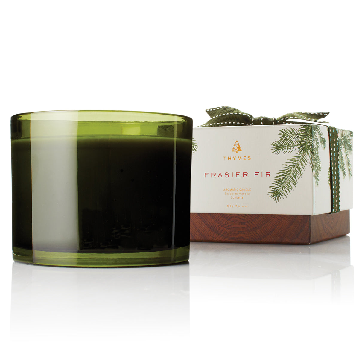 Thymes Frasier Fir Poured Candle, Pine Needle 3-Wick