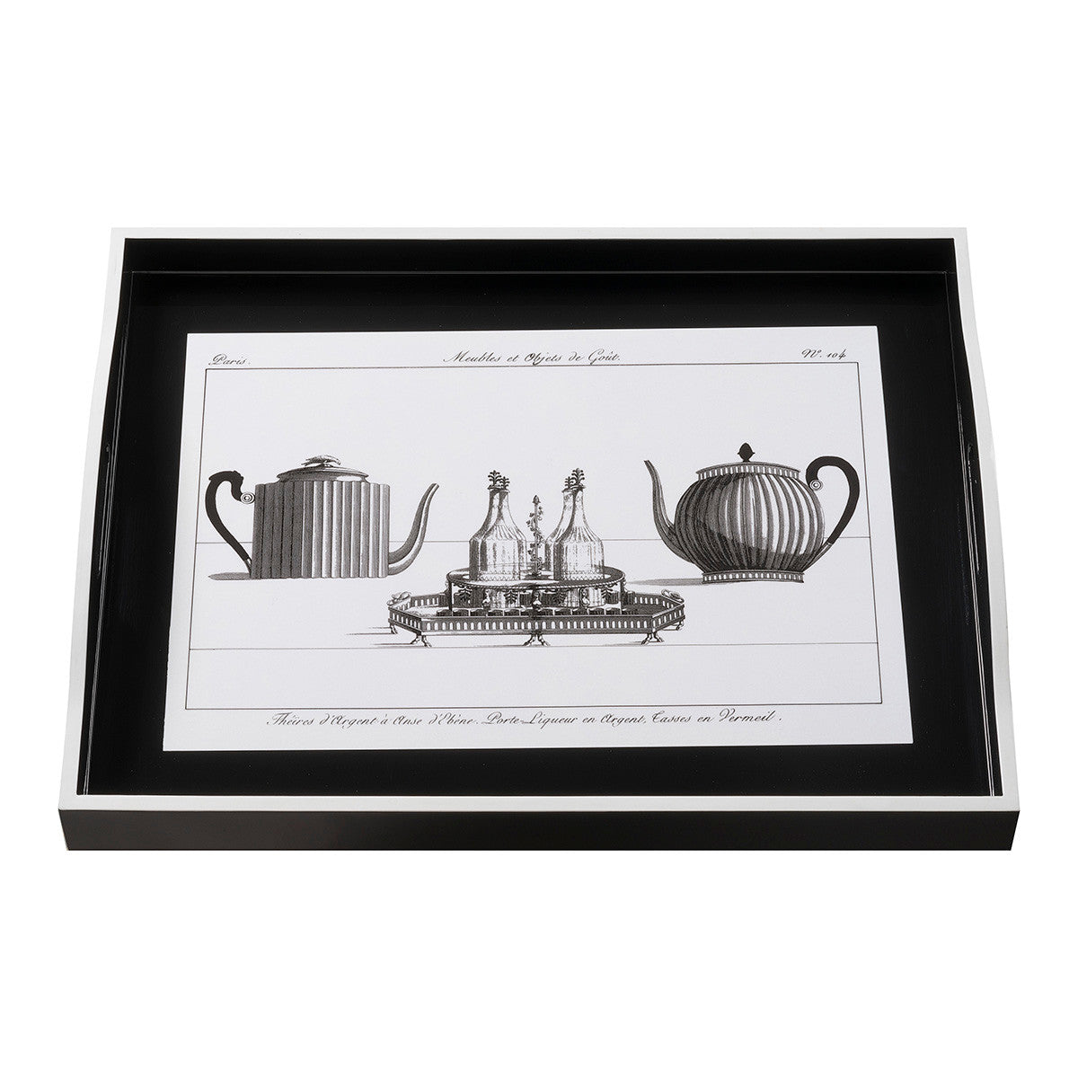 Whitelaw & Newton Teapot on Black Large Black Tray