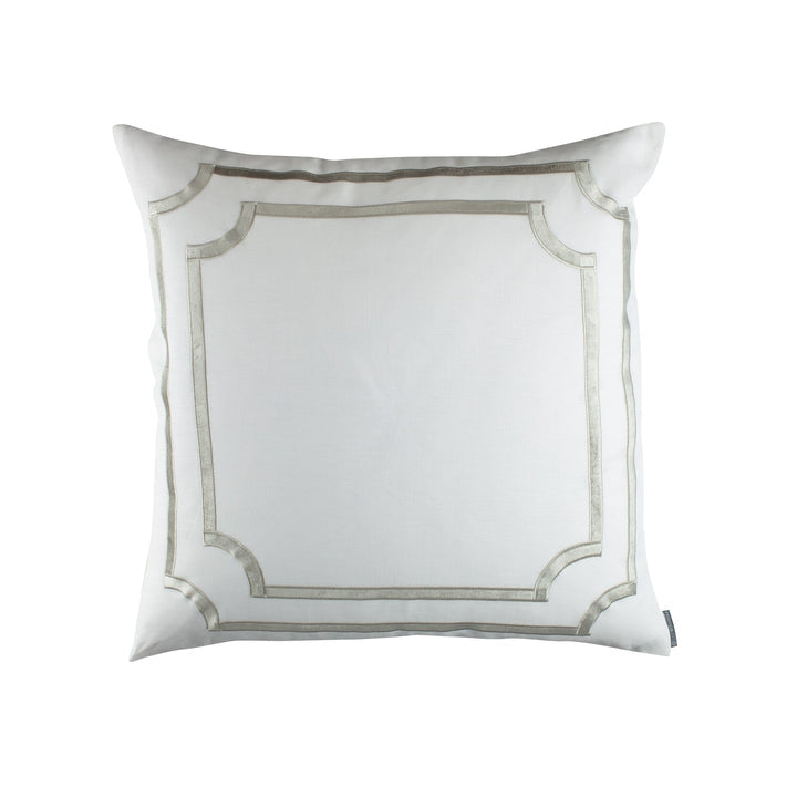 Lili Alessandra Soho European Pillow - White/Ice Silver