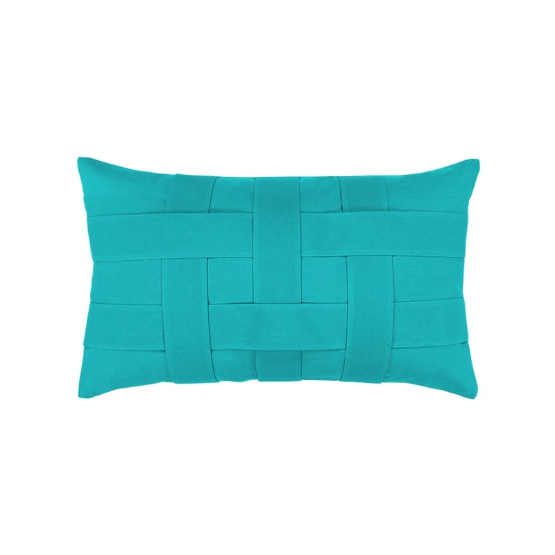 Elaine Smith Basketweave Aruba Lumbar Pillow- 12x20"