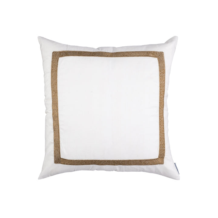 Lili Alessandra Caesar Square Pillow - Ivory/Gold