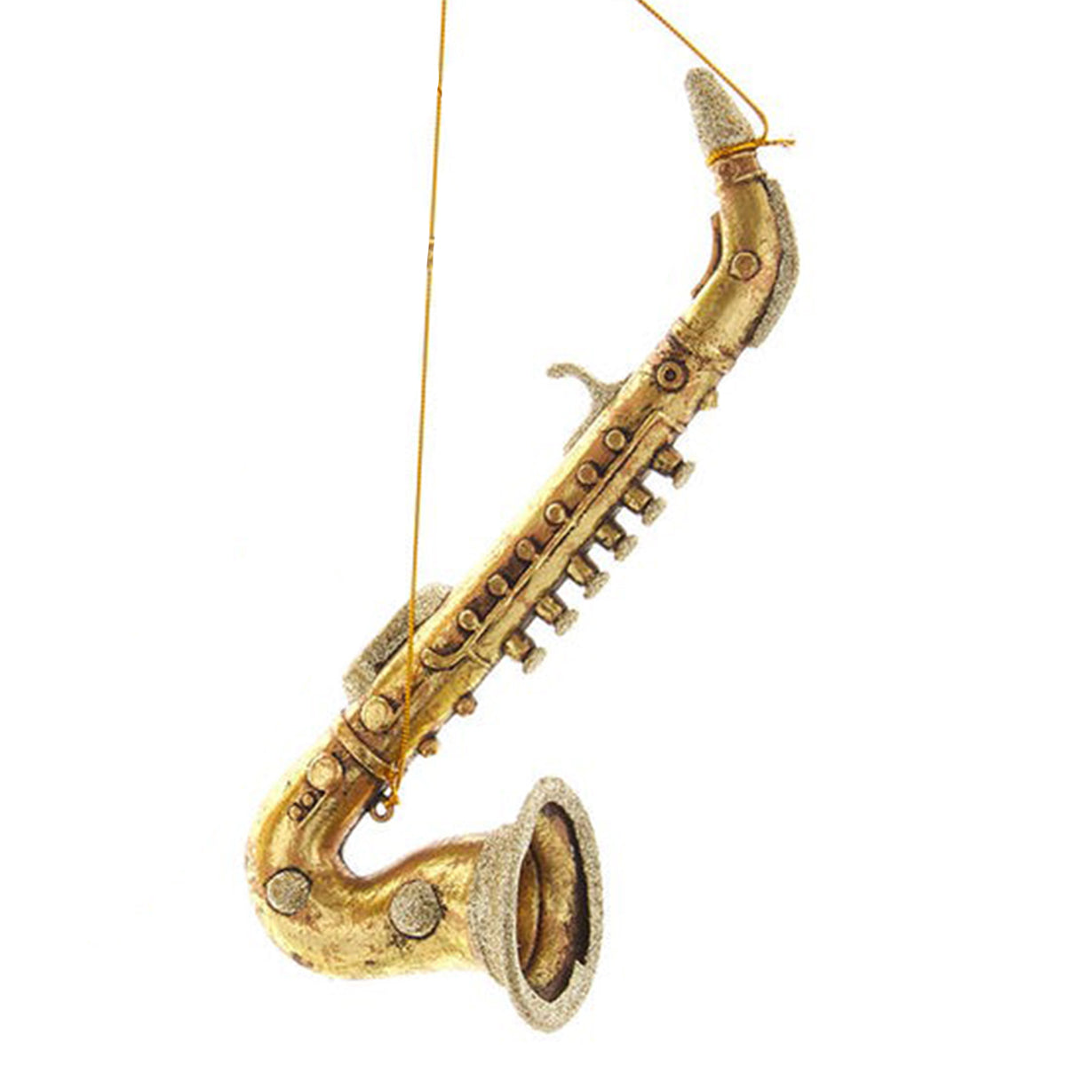 Kurt Adler 10.5" Antique Gold Saxophone