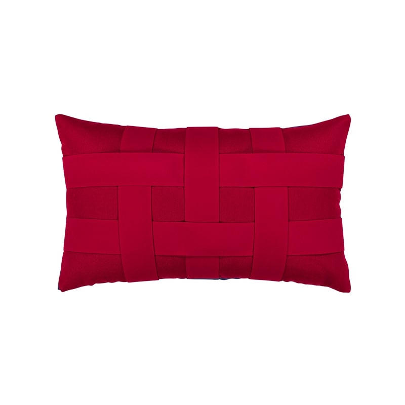 Elaine Smith Basketweave Rouge Lumbar Pillow- 12x20"