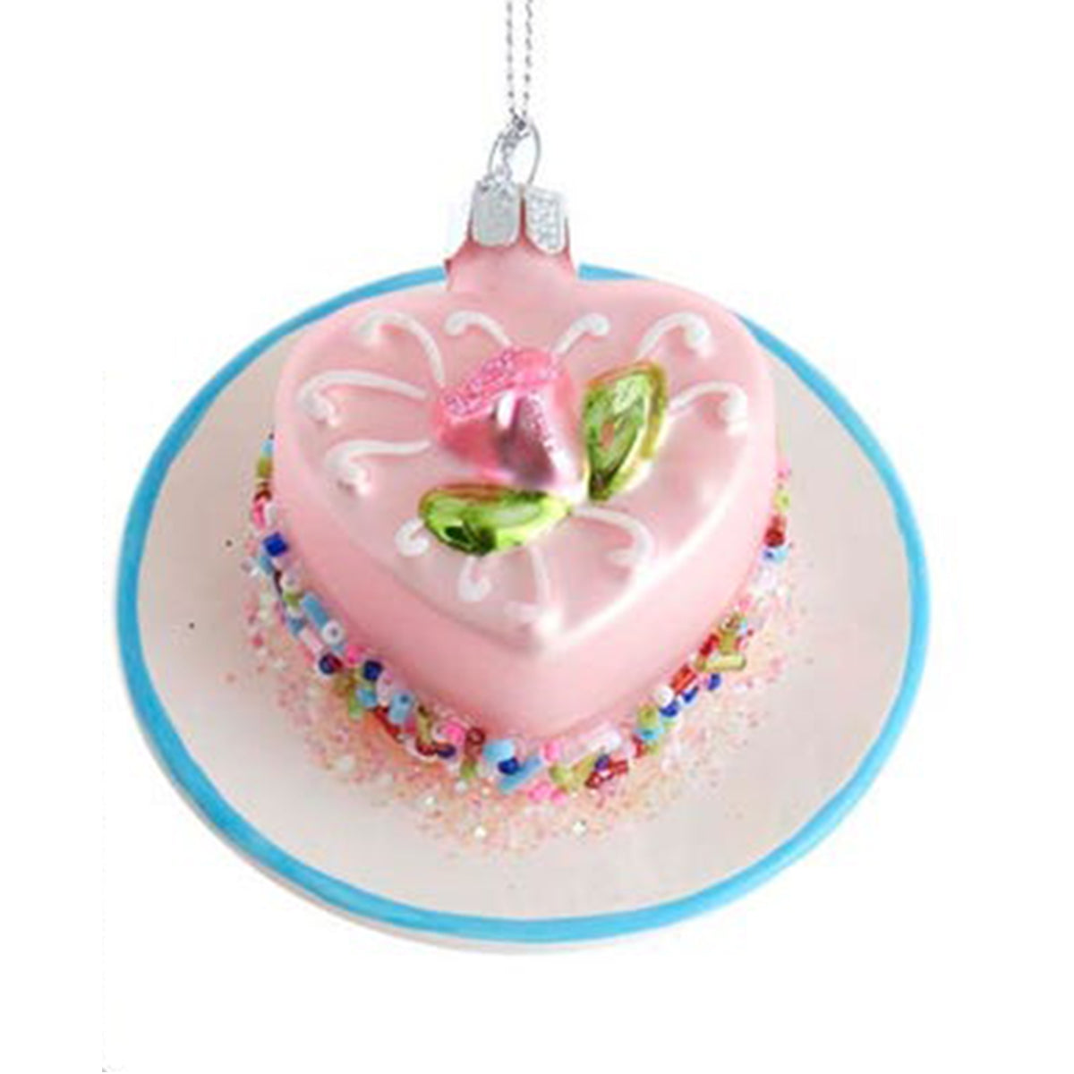 Kurt Adler 3.25" Miniature Glass Heart Cake