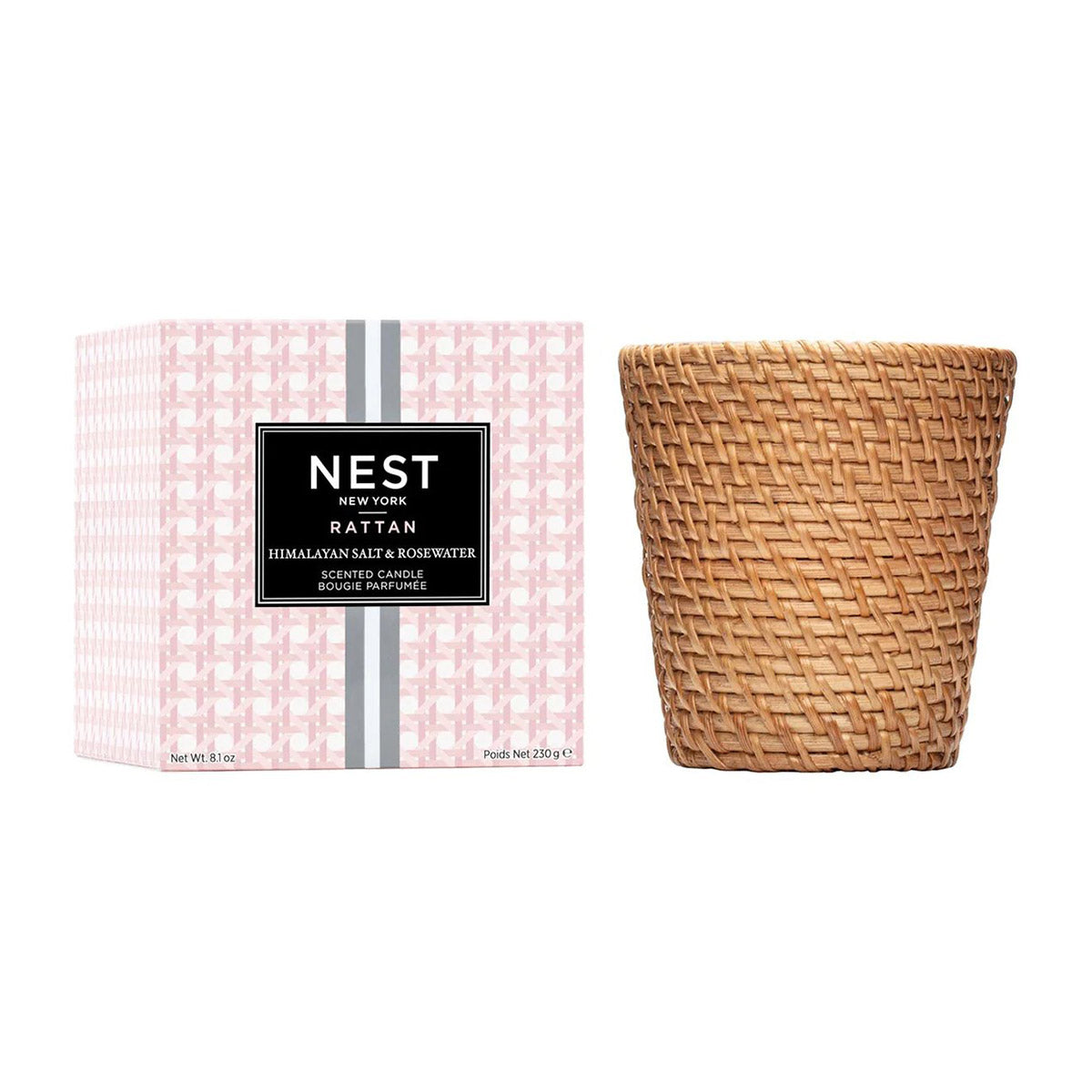 Nest Fragrances Himalayan Salt & Rosewater Rattan Classic Candle