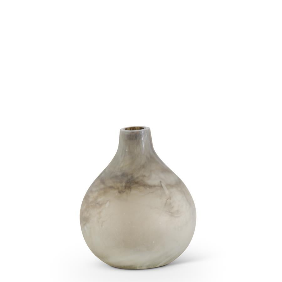 K & K Interiors 5.25" Sage Green Swirl Bottle Vase