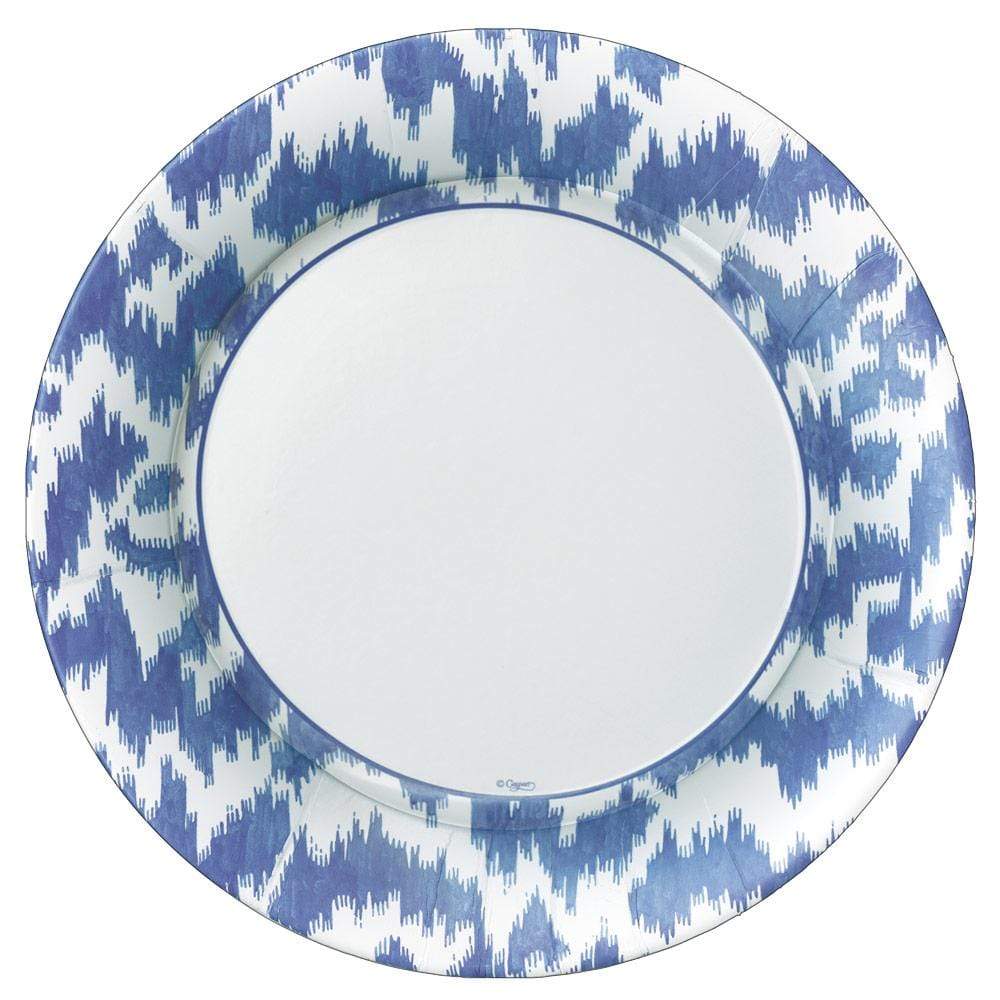 Caspari Modern Moire Blue Dinner Plate
